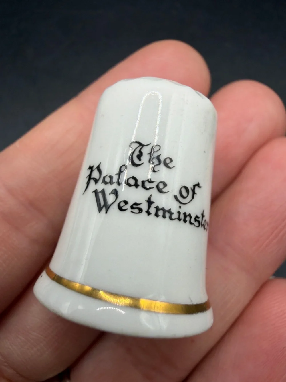 Vintage Great Britain Bone China Palace of Westminster Castle Thimble Trinket